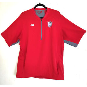 Columbus Clippers New Balance Batting Cage Jacket 1/4 Zip Red Gray Mens XL Ohio